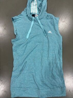 adidas Women’s Sleeveless Hooded Swim Cover-Up in Aqua/Turquoise